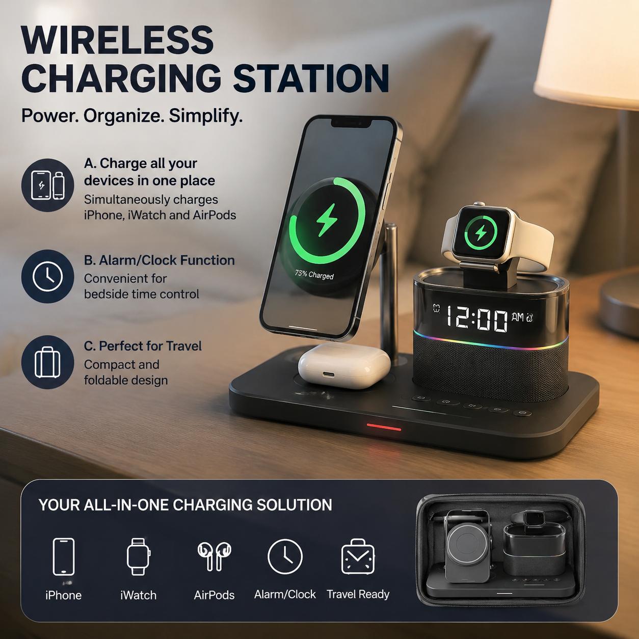 Smartwatch Ac - محطة شحن لاسلكية مغناطيسية للهواتف سلسلة