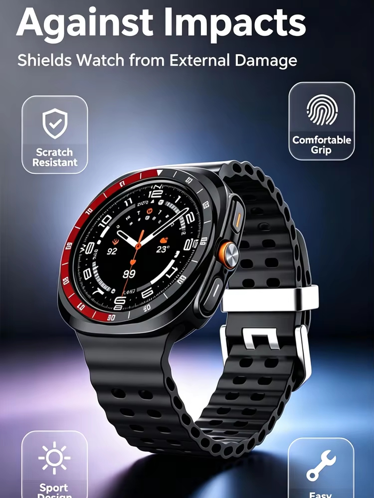 غطاء حماية صلب من البولي كربون - مراجعة Samsung Smartwatch Accessories وسعره