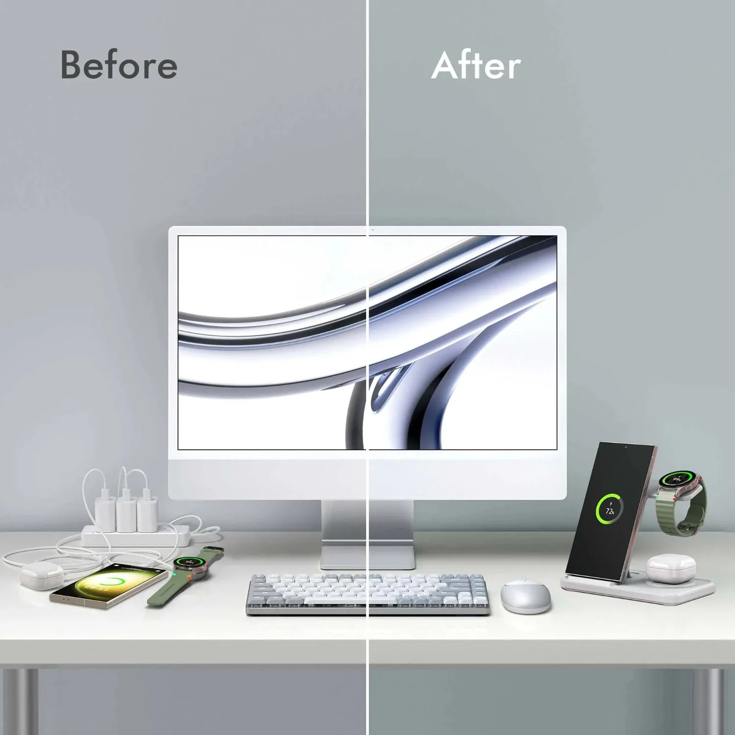 سطح المكتب 3 في 1 محطة شاحن لا - مراجعة Watch Charger Cable وسعره