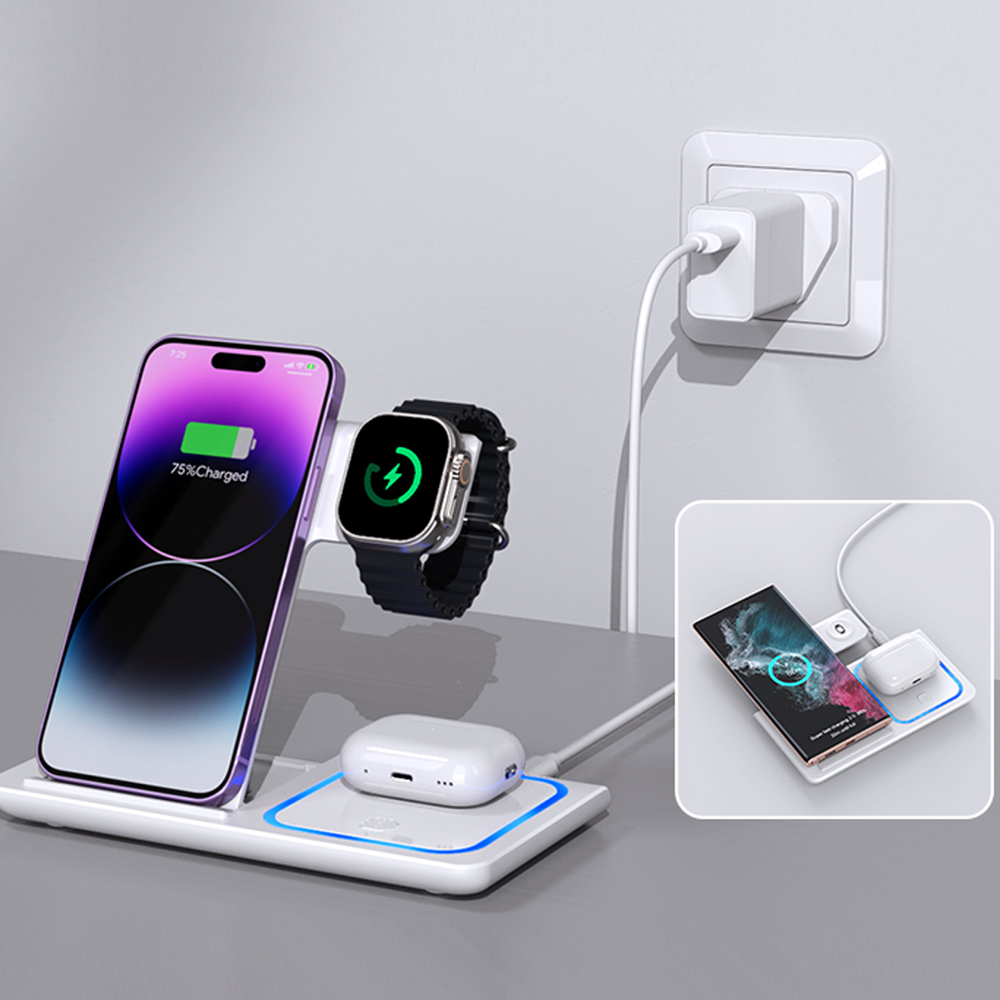 محطة شحن لاسلكية LED 3 في 1 له - مراجعة Smartwatch Ac وسعره