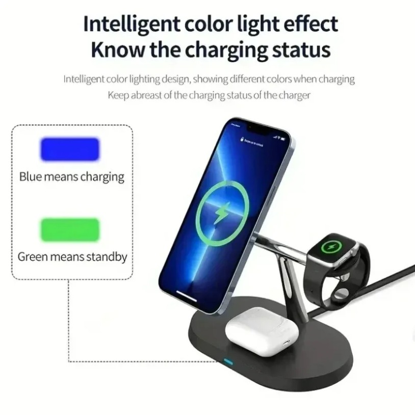 شاحن لاسلكي مغناطيسي 3 في 1 من - مراجعة Smartwatch Ac وسعره