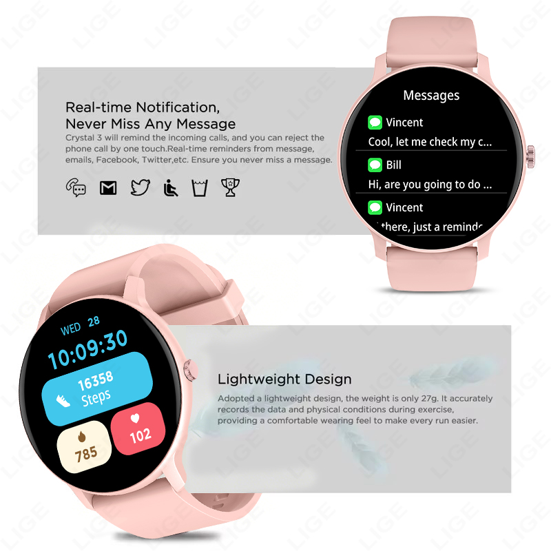 ساعة ذكية LIGE 2026 مع واجهات  - مراجعة Smartwatch Faces وسعره