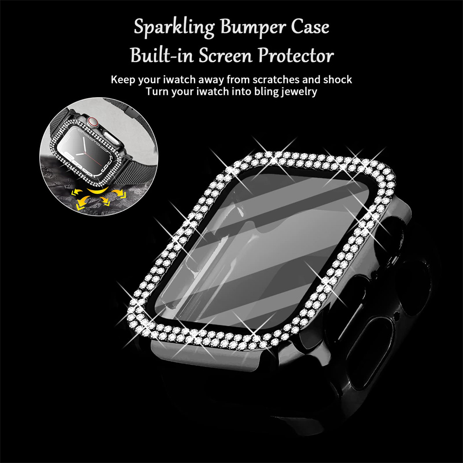 غطاء الماس لساعة أبل 45 مللي م - مراجعة Smartwatch Band Accessories وسعره