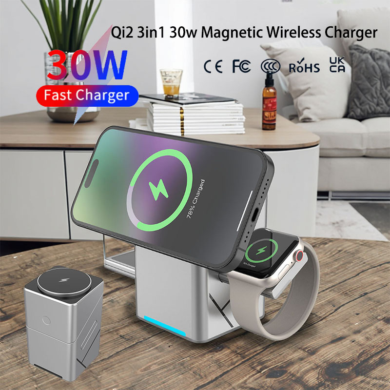 شاحن لاسلكي متعدد الوظائف 3 في - مراجعة Watch Charger Cable وسعره